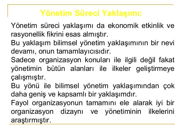 Yönetimde sürecin yaklaşımı: özü ve temel ilkeler Yönetimde sürecin yaklaşımı: özü ve temel ilkeler
